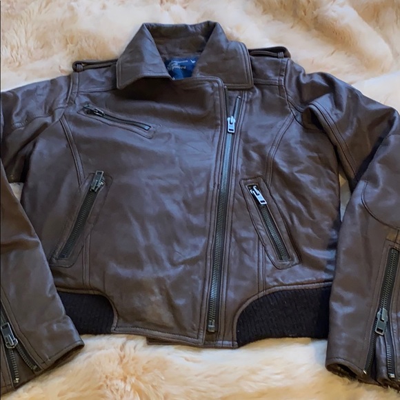 American Eagle Outfitters Jackets & Blazers - American Eagle brown leather jacket